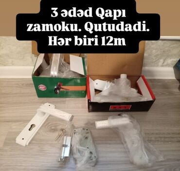 qapi pencere plastik: Üç ədəd qapı zamoku dəsti. Hər bir dəstdə qapı dəstəyi, mexanizm və