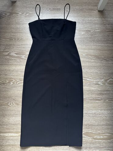 джинсовое платье с пуговицами впереди: Костюм M (EU 38), цвет - Черный