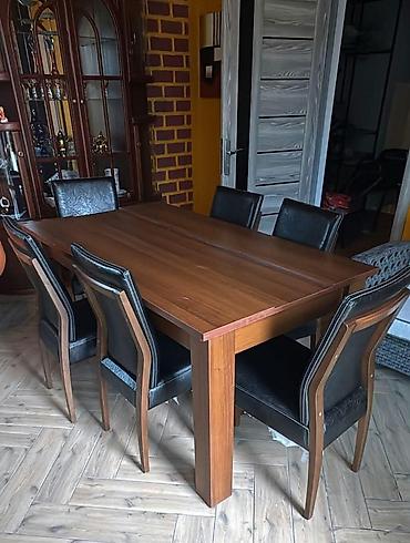 Qonaq otağı üçün, İşlənmiş, Dördbucaq masa, 6 stul