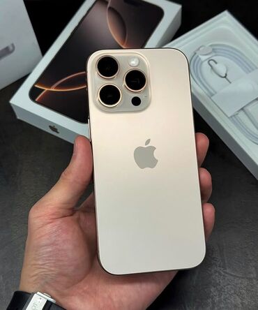 Apple iPhone: IPhone 16 Pro Max, 512 GB, Desert Titanium, Zəmanət, Simsiz şarj, Face ID