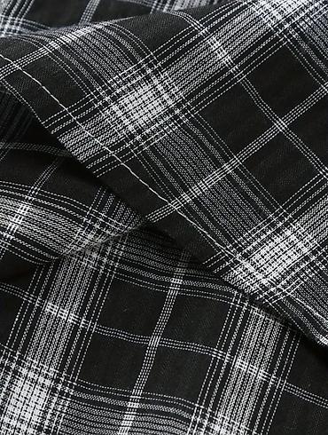 Košulje: Muška košulja s kratkim rukavima 5 XL – crno‑beli karirani dezen - — 4