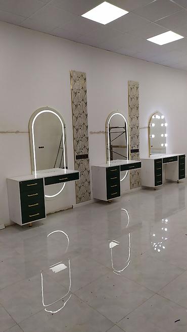 Salon, tibbi mebel: Salon üçün vizaj/saç ustası masaları və LED güzgü paneli - Dizayn — 3