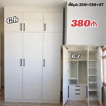 wkaf: Ağ rəngli çoxfunksiyalı paltar dolabı - Ölçü: 250 × 120 × 47 sm — 1