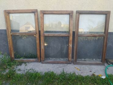 Окна: Деревянное окно, Глухое, цвет - Коричневый, Б/у, Самовывоз
