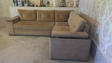 avanqard yataq mebelleri: Угловой диван, Б/у, Раскладной, С подъемным механизмом, Ткань, Нет доставки