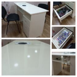 Sifarişlə manikür masaları: Düz masa, Siyirməli, Polkalı, Parlaq laminat, Kredit yoxdur — 6