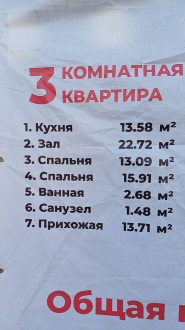 Продажа квартир: 3 комнаты, 83 м², 106 серия улучшенная, 7 этаж, ПСО (под самоотделку)