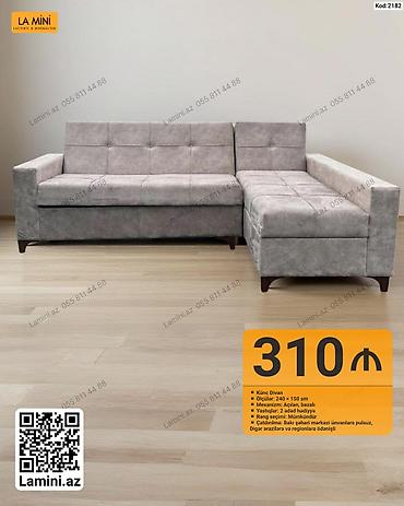 Ev üçün mebel: Künc divan – La Mini (Kod: 2182) - Ölçülər: 240 × 150 sm - Mexanizm — 1