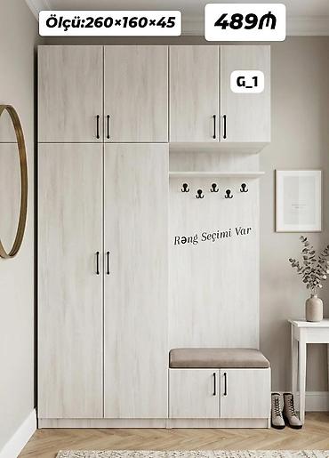 skaf dolab: Dəhliz üçün çoxfunksiyalı dolab dəsti – G_1 modeli Ölçü: 260×160×45 — 1