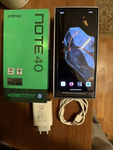 телефен: Infinix Note 40, Б/у, 256 ГБ, цвет - Серый, 2 SIM