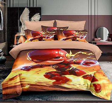 Posteljina: Dečija posteljina sa printom crtanih junaka. Set od 3 dela. Više — 15