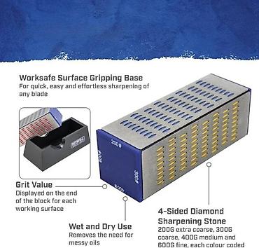 rucni sekac za plocice: Diamantni četvorostrani kamen za oštrenje Faithfull (4-Sided Diamond — 2
