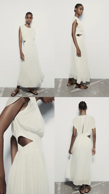 белые платья: Повседневное платье, Средняя модель, S (EU 36)