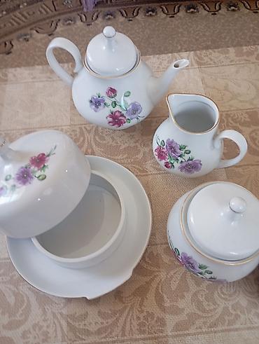 Qab-qacaq və mətbəx ləvazimatları: Çay dəsti, rəng - Ağ, Farfor — 4