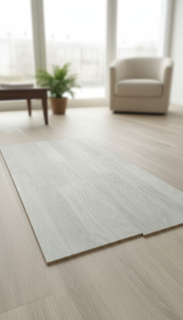 döşeme taxta: Açıq palıd rəngində döşəmə laminatı paneli - Material: laminat taxta