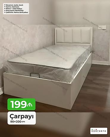 matras alti: Çarpayı – 90x200 sm - Mexanizm: açılan, bazalı (yataq qaldırılaraq — 1