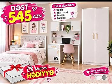 Uşaq/yeni yetmə otağı üçün tam mebel dəsti Dəst daxilidir: - Dolab