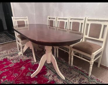 hava matraslari: Для гостиной, Б/у, Овальный стол, 6 стульев