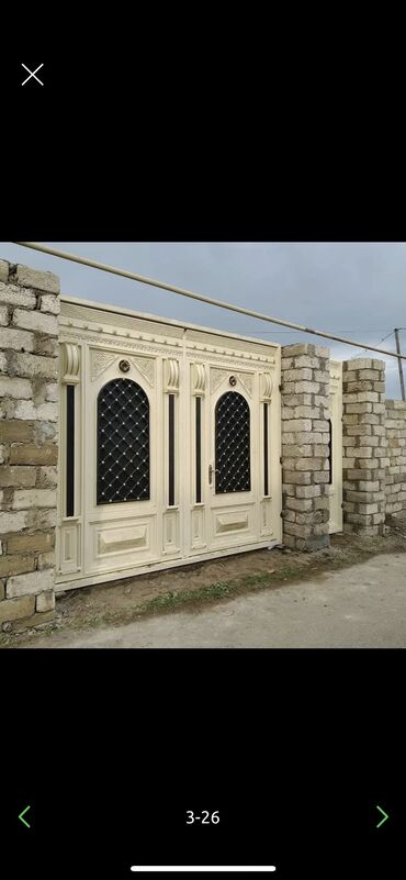 Həyət darvazaları: Yeni Həyət darvazası, 3 m, Mexaniki, Qapı ilə, rəng - Ağ, Kredit yoxdur, Ödənişli quraşdırma, Ödənişli çatdırılma, Rayonlara çatdırılma — 13