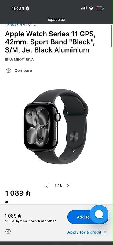 Yeni, Smart saat, Apple, Sensor ekran, rəng - Qara lalafo.az -da Yeni, Smart saat, Apple, Sensor ekran, rəng - Qara