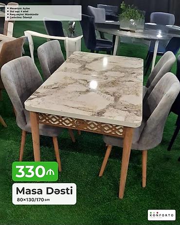Masa Dəsti – 80×130/170 sm - Mexanizm: Açılan (uzanan masa) - Ölçü