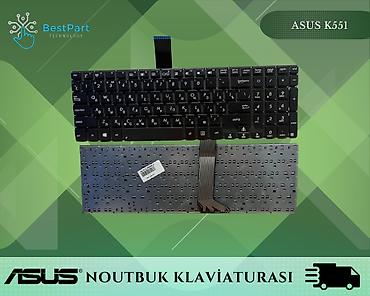 Masaüstü kompüterlər və komponentlər: Asus K551 notebook klaviaturası. Klaviatura modeli: K551 Rus + — 1