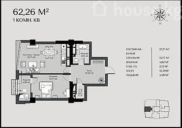 Новостройки от застройщика: Строится, Элитка, 1 комната, 62 м² — 2