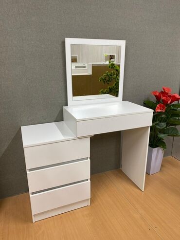 туалетный столик с зеркалом и подсветкой: Даараткана үчүн үстөл, Күзгүсү менен, түсү - Ак, ЛДСП