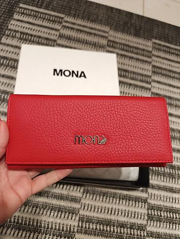 Novčanici: MONA ženski kožni novčanik – crveni - Brend: MONA - Materijal — 2