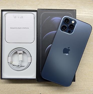 IPhone 12 Pro, Б/у, 128 ГБ, Pacific Blue, Зарядное устройство, Коробка