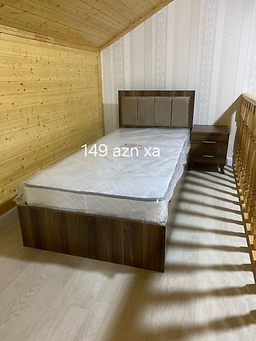 mebel stullar: Tək nəfərlik çarpayı dəsti. Şəkillərdə ağ rəngli korpuslu, yumşaq — 7