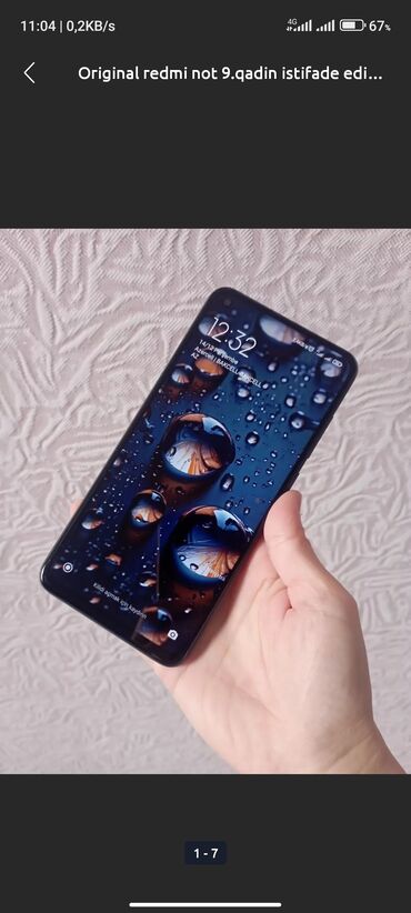 Xiaomi: Xiaomi Redmi Note 9, 64 GB, rəng - Göy, 
 İki sim kartlı, Barmaq izi