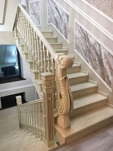 Деревянные лестницы: Лестница на заказ,материал карагач, дуб фанера шпонированные и — 12