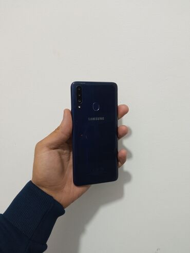 Samsung: Samsung A20s, 32 GB, rəng - Göy, Düyməli, Barmaq izi, İki sim kartlı