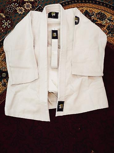 qar şalvarı: Uşaq üçün cüdo/ciu-citsu kimono üst geyimi - Rəng: ağ - Material — 4