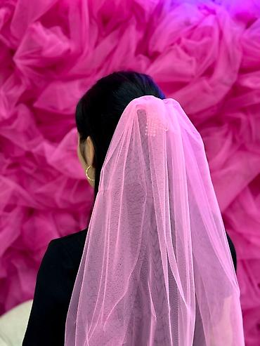 Свадебные аксессуары: Фата для невесты/девичника - Варианты цвета: насыщенно‑розовый и — 3