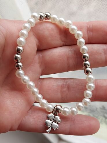 mindjuse detelina: Charm bracelet, Handmade, Material: Pearl