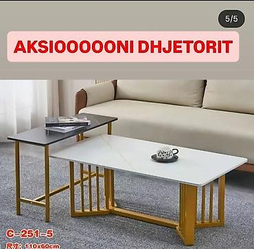 Set klub stočića C-251-5 - Dizajn: moderan dvoslojni set sa dva