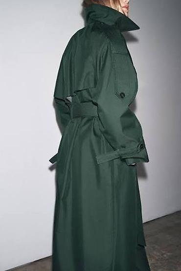palto zara: Оригинальный брендовый тренч Zara (Изумрудный / Water Repellent) — 6