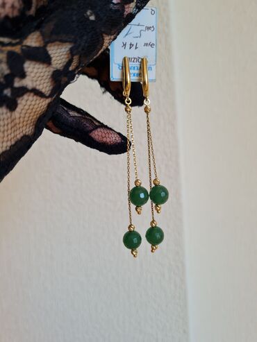 Sırğalar: Sırğa, Sarı qızıl, 585 Əyar, 3 g, Ünvandan götürmə — 6