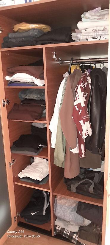 sened dolabi: Güzgülü paltar şkafı - Material: ağac teksturasında laminat (isti — 2