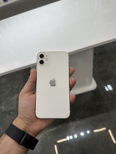 Apple iPhone: IPhone 11, 64 GB, Ağ, Zəmanət, Kredit, Face ID