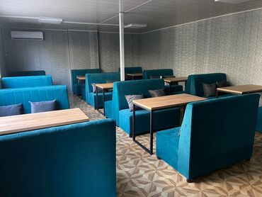 диваны столы для кафе: Прямой, цвет - Синий, Новый