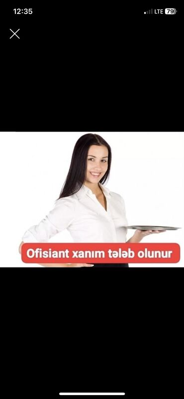 sumqayit iş elani: Ofisiant. 1-2 illik təcrübə. 1/1