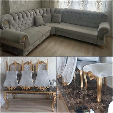 bedroom: Məhsul: Masa dəsti və divan dəsti Təsvir: - Künc divan: Boz rəngli — 1