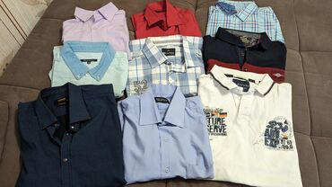 Рубашки: Рубашки с коротким и длинным рукавом бу 48-50 7 рубачек и 3 футболки
