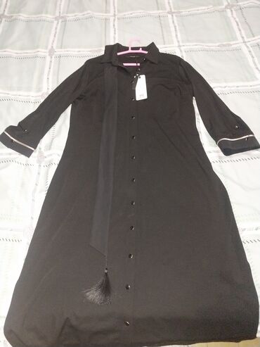 платья черный: Повседневное платье, Турция, Средняя модель, 3XL (EU 46)