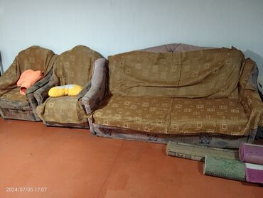 divan madera: İşlənmiş, Klassik divan, 2 kreslo, Bazalı, Açılan