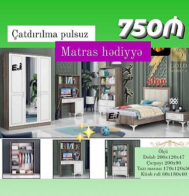 uşaq otağı mebeli: Gənc otağı mebel dəsti Tərkibi: - 3 qapılı güzgülü dolab - Çarpayı — 1