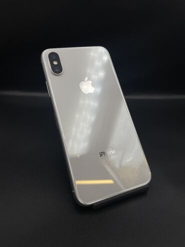 айвон телефон: IPhone X, Б/у, 256 ГБ, Белый, Защитное стекло, 100 %